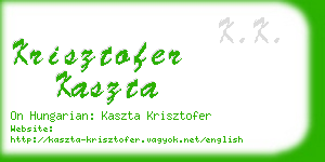 krisztofer kaszta business card